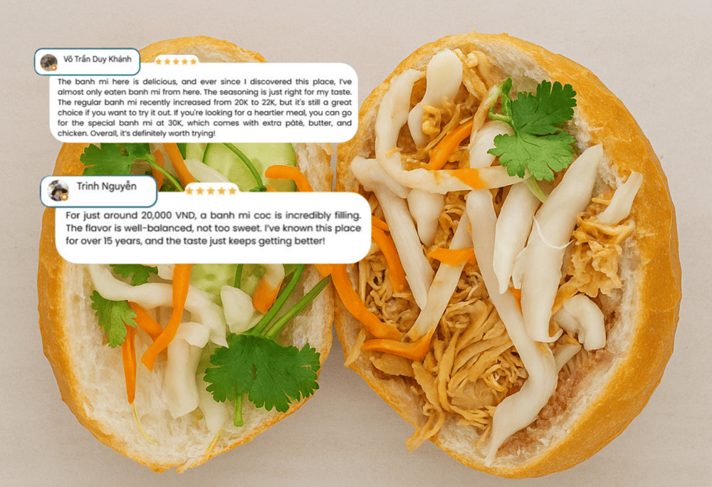 The praises for Banh Mi Coc Co Bich all come from loyal customers who have been enjoying it for years